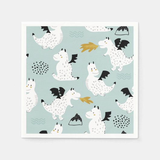 Ridders en draken | Sprookjesachtig verjaardagsfee Servet (Voorkant)