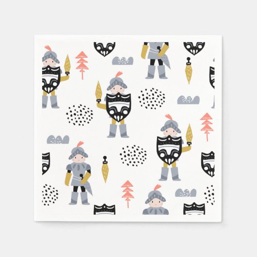 Ridders en draken | Sprookjesachtig verjaardagsfee Servet (Voorkant)