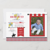 Ridders Foto Middeleeuws Verjaardagsfeest Blauw Ro Kaart (Voorkant)