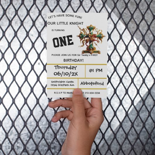 Ridders in pantserfeest Eerste Verjaardag Kaart