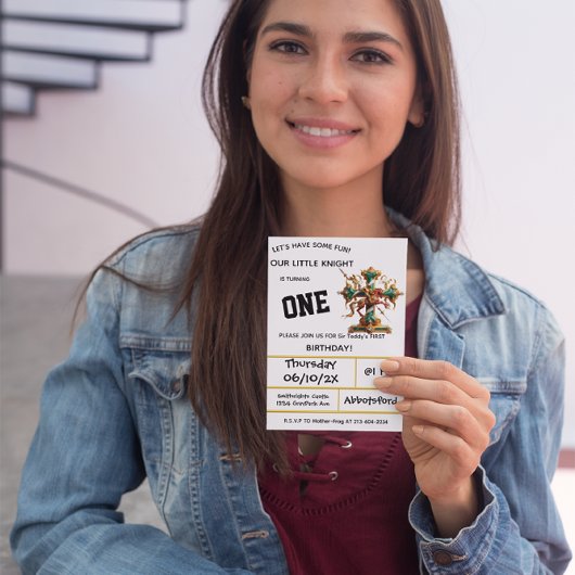 Ridders in pantserfeest Eerste Verjaardag Kaart