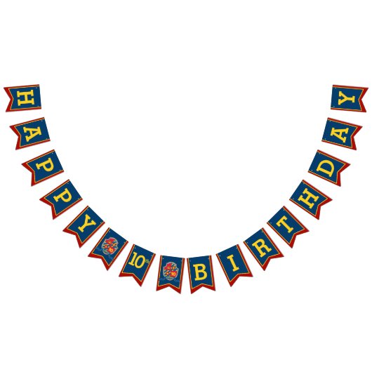 Ridders middeleeuws Gelukkige Verjaardag 10e bunti Vlaggetjes (Alle)