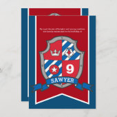 Ridders middeleeuwse kinderen verjaardagsfeestje r kaart (Voorkant / Achterkant)