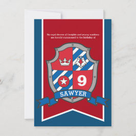 Ridders middeleeuwse kinderen verjaardagsfeestje r kaart