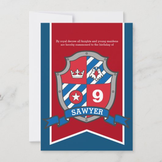 Ridders middeleeuwse kinderen verjaardagsfeestje r kaart (Voorkant)