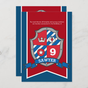 Ridders middeleeuwse kinderen verjaardagsfeestje r kaart