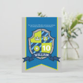 Ridders middeleeuwse schild kinder 10e verjaardag  kaart (Staand voorkant)