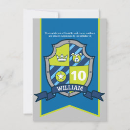 Ridders middeleeuwse schild kinder 10e verjaardag  kaart