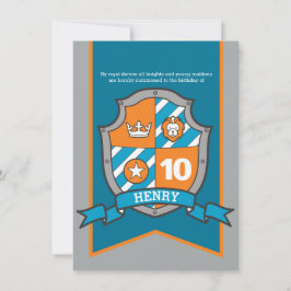 Ridders middeleeuwse schild kinder 10e verjaardag  kaart