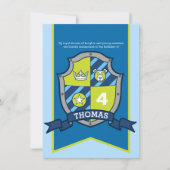 Ridders middeleeuwse schild kinder 4e verjaardag u kaart (Voorkant)