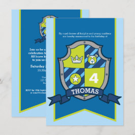 Ridders middeleeuwse schild kinder 4e verjaardag u kaart