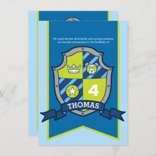 Ridders middeleeuwse schild kinder 4e verjaardag u kaart
