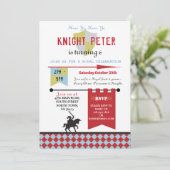 Ridders Prinses Middeleeuws Verjaardagsfeest Uitno Kaart (Staand voorkant)