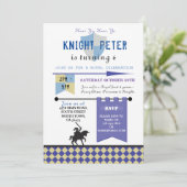 Ridders Prinses Ridder Verjaardagsfeest Uitnodigen Kaart (Staand voorkant)