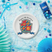 Ridders schild 6e verjaardagsfeestje aangepaste bo papieren bordje (Feest)