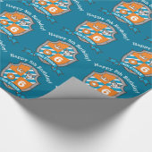 ridders schild hond jongens 6e verjaardag cadeaupapier (Hoek)