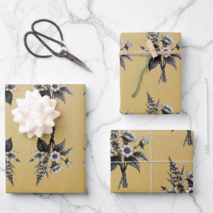 Ridders Schild met klimop op een gouden achtergron Inpakpapier Vel