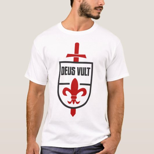 Ridders Tempelier MOTTO DEUS VULT T-shirt (Voorkant)