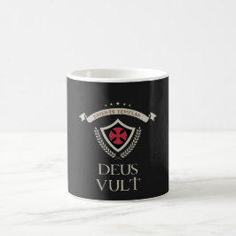 Ridders Tempeliers DEUS VULT Middeleeuwse Insigne  Koffiemok