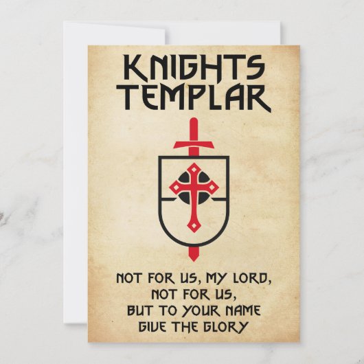 Ridders Tempeliers  Kruis Middeleeuwen Kunst Feestdagenkaart (Voorkant)