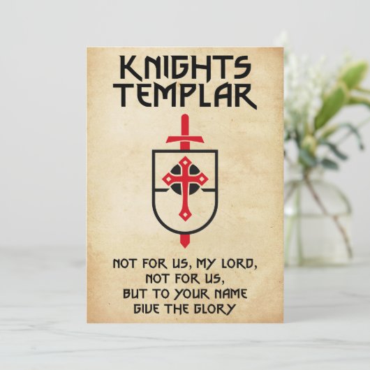 Ridders Tempeliers  Kruis Middeleeuwen Kunst Feestdagenkaart (Staand voorkant)