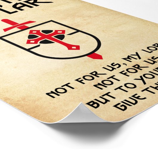 Ridders Tempeliers  Kruis Middeleeuwen Kunst Poster (Hoek)