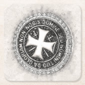 Ridders Tempeliers Middeleeuwse Kruiszegel Aangepa Kartonnen Onderzetters (Voorkant)