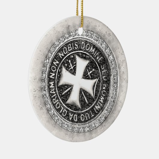 Ridders Tempeliers Middeleeuwse Kruiszegel Aangepa Keramisch Ornament (Rechts)