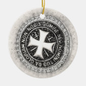 Ridders Tempeliers Middeleeuwse Kruiszegel Aangepa Keramisch Ornament (Voorkant)