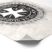 Ridders Tempeliers Middeleeuwse Kruiszegel Aangepa Poster (Hoek)