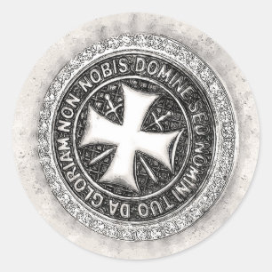 Ridders Tempeliers Middeleeuwse Kruiszegel Aangepa Ronde Sticker