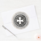 Ridders Tempeliers Middeleeuwse Kruiszegel Aangepa Ronde Sticker (Envelop)
