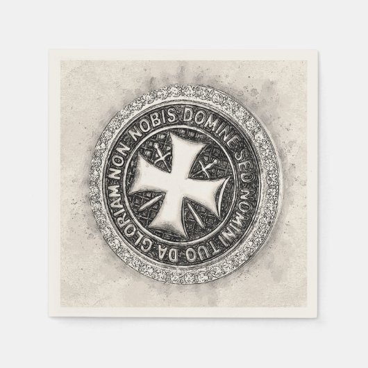 Ridders Tempeliers Middeleeuwse Kruiszegel Aangepa Servet (Voorkant)
