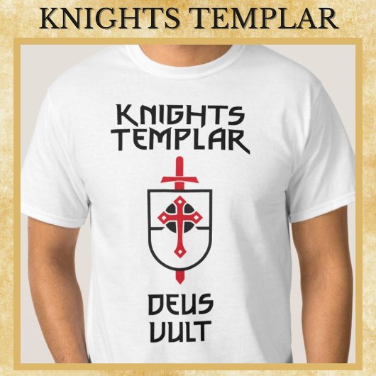 Ridders Tempeliers Middeleeuwse Stijl DEUS VULT Ku T-shirt
