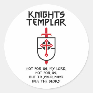Ridders Tempeliers MOTTO Middeleeuwse geschiedenis Ronde Sticker