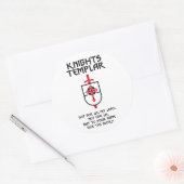 Ridders Tempeliers MOTTO Middeleeuwse geschiedenis Ronde Sticker (Envelop)