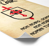 Ridders Tempeliers Papyrus Middeleeuwen Kunst Poster (Hoek)