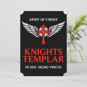 Ridders Tempeliers Unieke Cross Middeleeuwse Insig Feestdagenkaart (Staand voorkant)