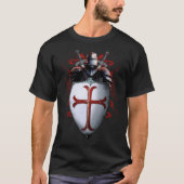 Ridders Tempeliers Vlag Helm Kruis Zwaard T-shirt (Voorkant)