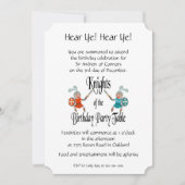 Ridders van de verjaardagsfeesttafel kaart (Voorkant)