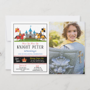 Ridders Verjaardagsfeest Middeleeuwse Foto Kaart