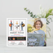 Ridders Verjaardagsfeest Middeleeuwse Foto Kaart (Staand voorkant)