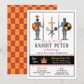 Ridders Verjaardagsfeestje Middeleeuws Uitnodigen Kaart (Voorkant / Achterkant)