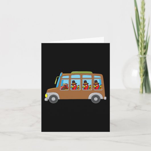 Ridderschool bus Thanksgiving Dag Funny Fa Kaart (Voorkant)