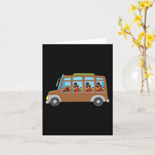 Ridderschool bus Thanksgiving Dag Funny Fa Kaart (Gele Bloem)