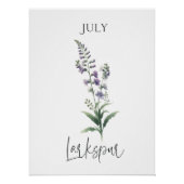 Ridderspoor bloem juli geboortemaand perfect poster (Voorkant)