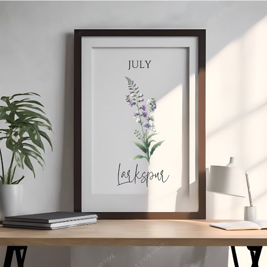 Ridderspoor bloem juli geboortemaand perfect poster