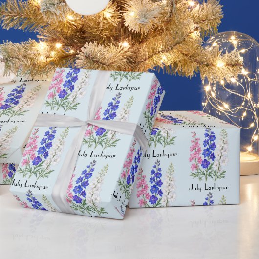 Ridderspoor Bloemen in Juli Cadeaupapier (Feestdagen)