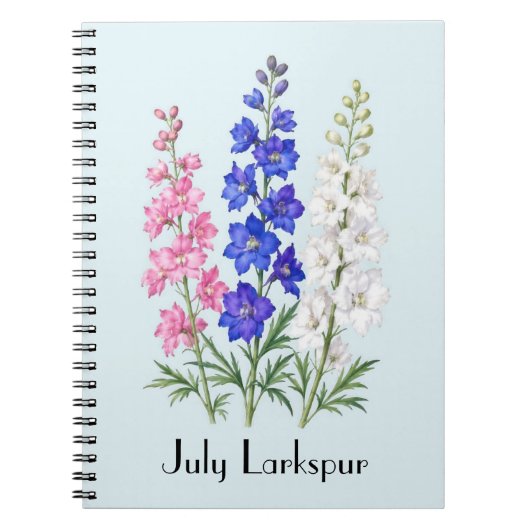 Ridderspoor Bloemen in Juli Notitieboek (Voorkant)