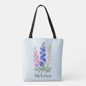 Ridderspoor Bloemen in Juli Tote Bag (Achterkant)